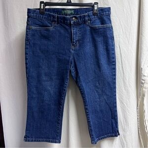 LRL Ralph Lauren Jeans Women’s 12 Petite Blue Classic Mid Calf Denim
